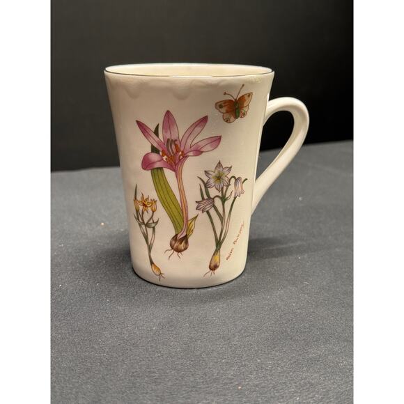 Vintage Royal Sutherland HM Fine Bone China Cup – Botanical & Butterflies - Picture 1 of 10
